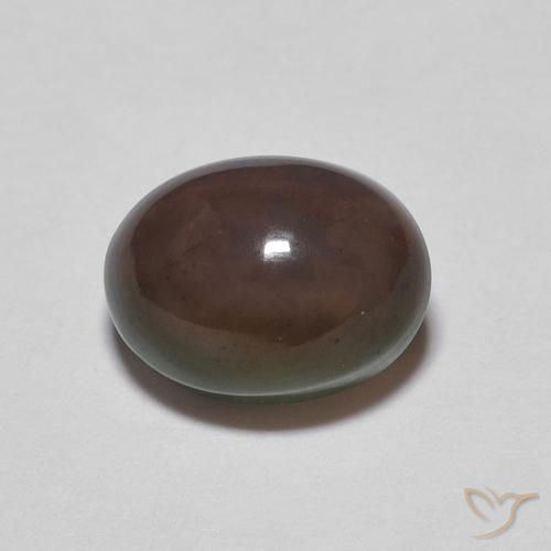 1.01ct 天然 マルチカラー チョコレートオパール, 楕円形, オペーク