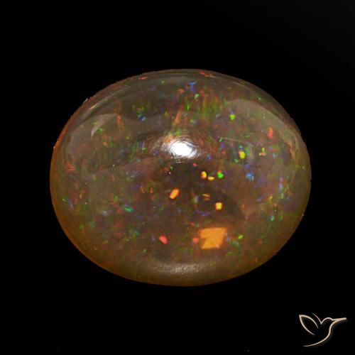 8.01ct マルチカラー チョコレートオパール, 楕円形, 透明