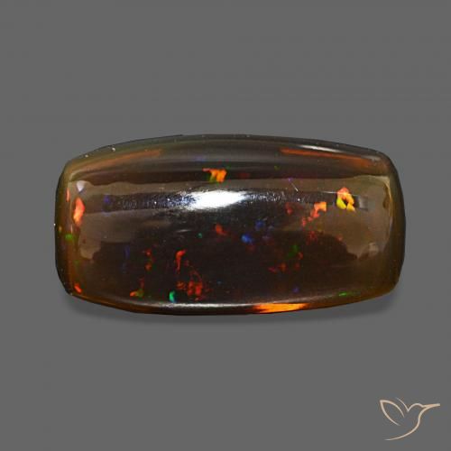 7.39ct マルチカラー チョコレートオパール, クッション, 透明