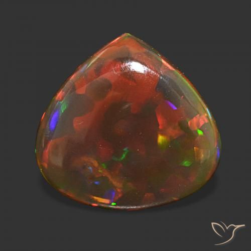 4.43ct マルチカラー チョコレートオパール, 洋梨の形, 透明
