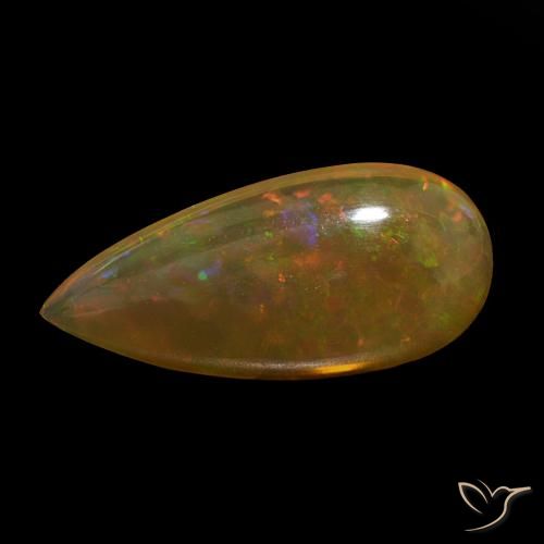 8.56ct マルチカラー チョコレートオパール, 洋梨の形, 透明