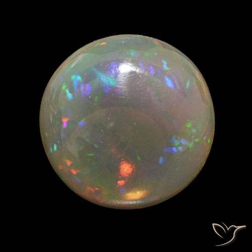 5.03ct マルチカラー チョコレートオパール, ラウンド, 透明