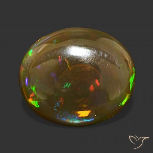 9.41ct マルチカラー チョコレートオパール, 楕円形, 透明