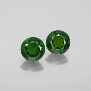 カラットの天然グリーンクロムダイオプサイド（6.23 mm・ラウンドカット）
