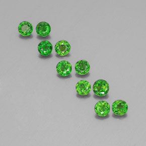 カラットの天然グリーンクロムダイオプサイド（3.52 mm・ラウンドカット）