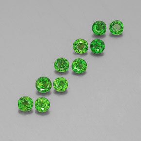 カラットの天然グリーンクロムダイオプサイド（3.52 mm・ラウンドカット）