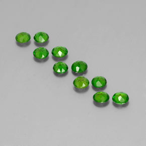 カラットの天然グリーンクロムダイオプサイド（3.72 mm・ラウンドカット）
