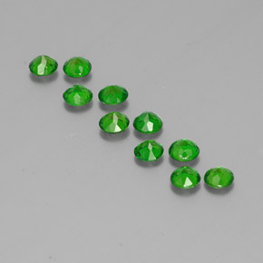 カラットの天然グリーンクロムダイオプサイド（3.90 mm・ラウンドカット）