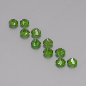 カラットの天然グリーンクロムダイオプサイド（3.88 mm・ラウンドカット）