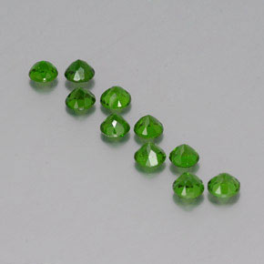 カラットの天然グリーンクロムダイオプサイド（3.98 mm・ラウンドカット）