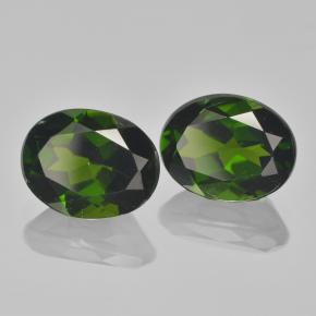 カラットの天然グリーンクロムダイオプサイド（9×6.9 mm・オーバルカット）