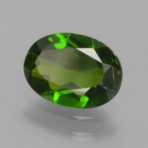 1.19カラットの天然グリーンクロムダイオプサイド（8.1×6 mm・オーバルカット）