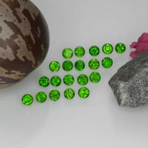 1.43カラットの天然グリーンクロムダイオプサイド（2.50 mm・ラウンドカット）