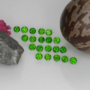 1.43カラットの天然グリーンクロムダイオプサイド（2.50 mm・ラウンドカット）
