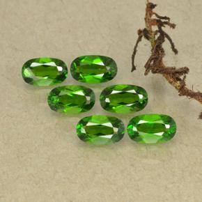 1.50カラットの天然ミディアムダークグリーンクロムダイオプサイド（5×3 mm・オーバルカット）