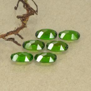 1.50カラットの天然ミディアムダークグリーンクロムダイオプサイド（5×3 mm・オーバルカット）