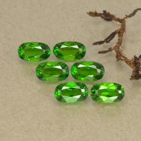 1.57カラットの天然ミディアムダークグリーンクロムダイオプサイド（5×3 mm・オーバルカット）