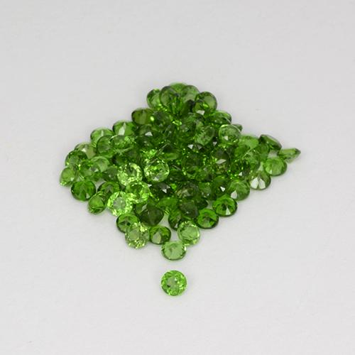 2.55カラットの天然ダークグリーンクロムダイオプサイド（1.76 mm・ラウンドカット）