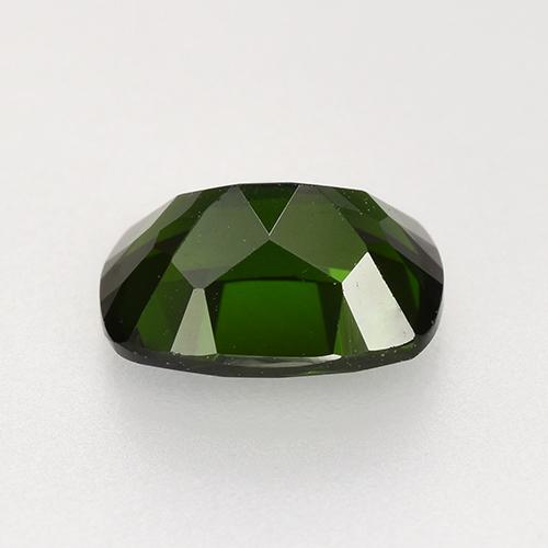 1.52カラットの天然非常に濃い緑クロムダイオプサイド（8.1×6 mm・クッションカット）