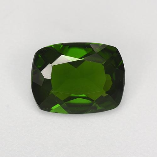 1.27カラットの天然フォレストグリーンクロムダイオプサイド（8×6.1 mm・クッションカット）