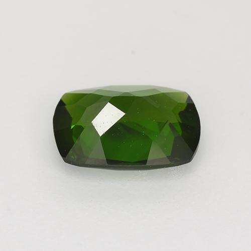 1.27カラットの天然フォレストグリーンクロムダイオプサイド（8×6.1 mm・クッションカット）