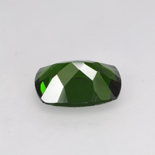 1.36カラットの天然ディープグリーンクロムダイオプサイド（8×6.1 mm・クッションカット）