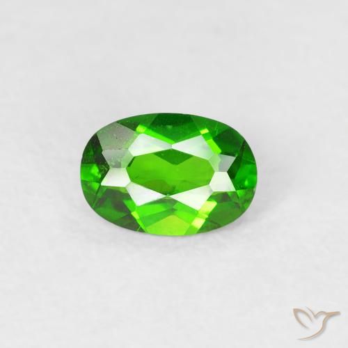 0.50ct 天然 濃いグリーン クロム透輝石, 楕円形, VS
