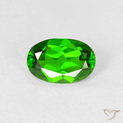 0.72ct 天然 ダークグリーン クロム透輝石, 楕円形, VVS-VS