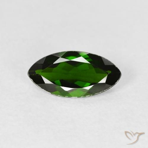 1.17ct 天然 ダークグリーン クロム透輝石, マーキーズ, VVS-VS