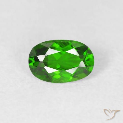 0.51ct 天然 ダークグリーン クロム透輝石, 楕円形, VVS-VS