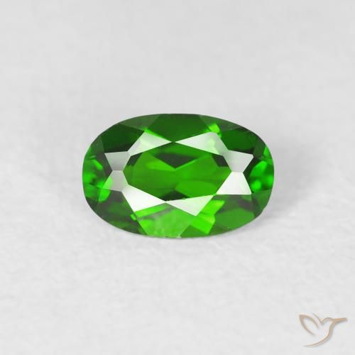 0.46ct 天然 ダークグリーン クロム透輝石, 楕円形, VVS-VS