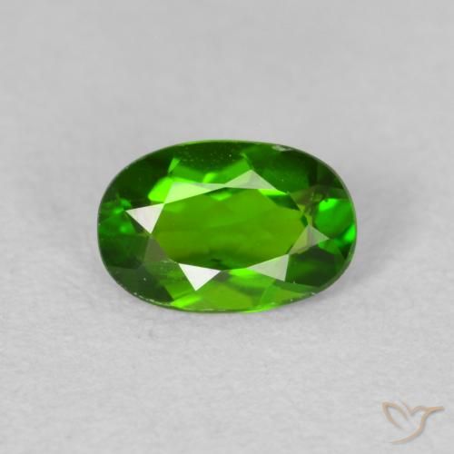 0.63ct 天然 Medium Dark-Green クロム透輝石, 楕円形, VS