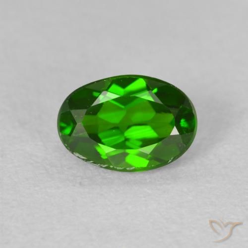 0.85ct 天然 Medium Dark-Green クロム透輝石, 楕円形, VS