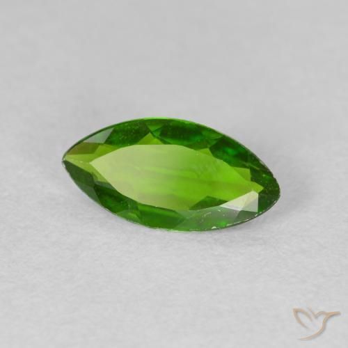 0.85カラットの天然Medium Dark-Greenクロム透輝石、マーキーズ、VS