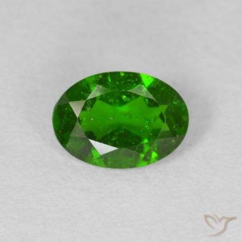 0.78ct 天然 Medium Dark-Green クロム透輝石, 楕円形, VS-SI