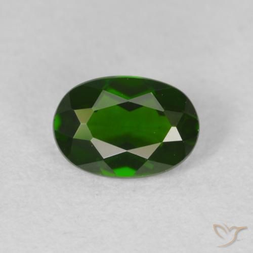 0.89ct 天然 ディープグリーン クロム透輝石, 楕円形, VVS-VS