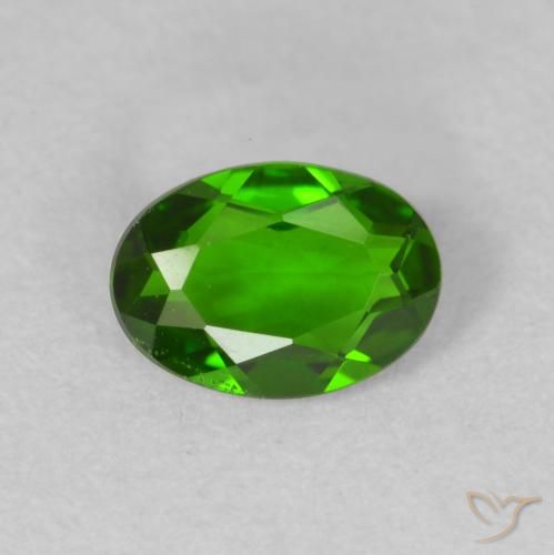 0.59ct 天然 Medium Dark-Green クロム透輝石, 楕円形, VVS-VS