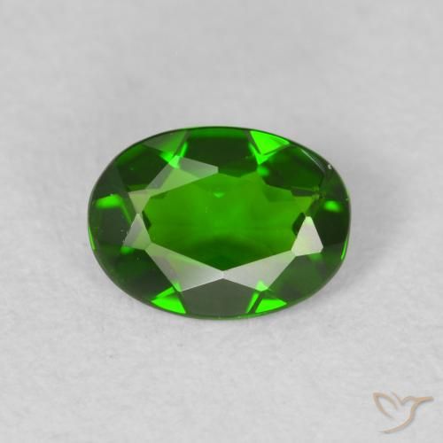 0.63ct 天然 Medium Dark-Green クロム透輝石, 楕円形, VVS-VS
