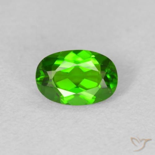 0.52ct 天然 ダークグリーン クロム透輝石, 楕円形, VVS-VS