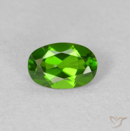 0.50ct 天然 ライブリーグリーン クロム透輝石, 楕円形, VVS-VS