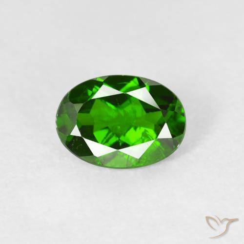 0.86ct 天然 濃いグリーン クロム透輝石, 楕円形, VS-SI
