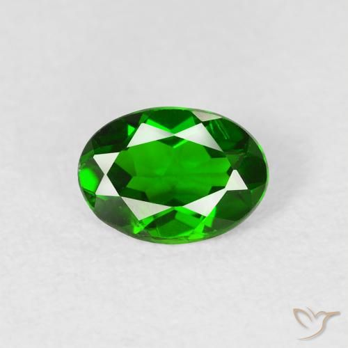 0.65ct 天然 明るい森の緑 クロム透輝石, 楕円形, VS