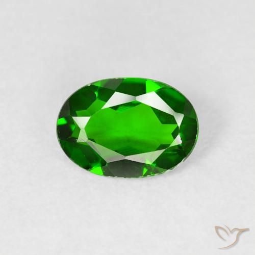 0.71ct 天然 濃いグリーン クロム透輝石, 楕円形, VS