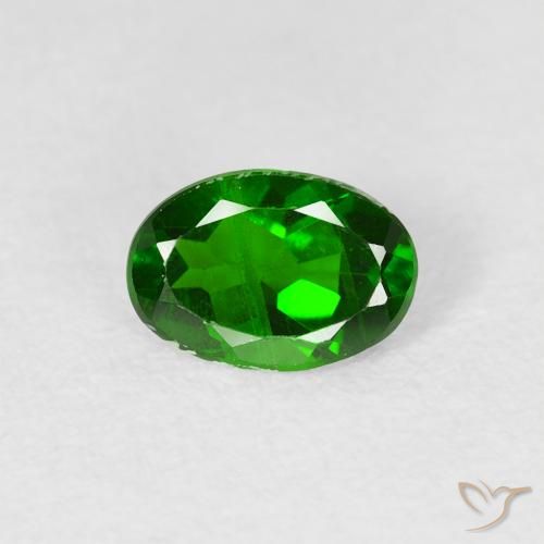 0.74ct 天然 明るい森の緑 クロム透輝石, 楕円形, VS