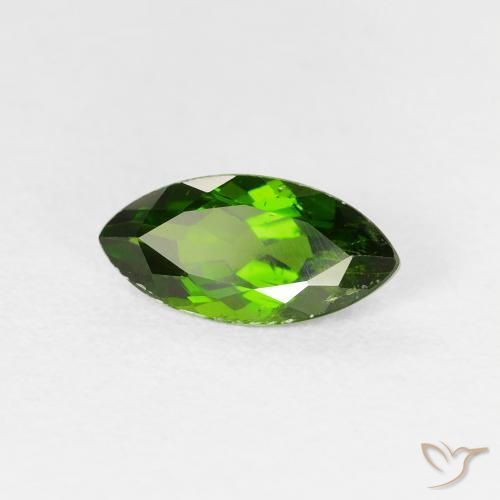 1.20カラットの天然Medium Dark-Greenクロム透輝石、マーキーズ、VS-SI