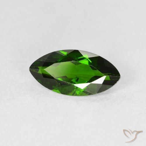 1.14カラットの天然Medium Dark-Greenクロム透輝石、マーキーズ、VS-SI
