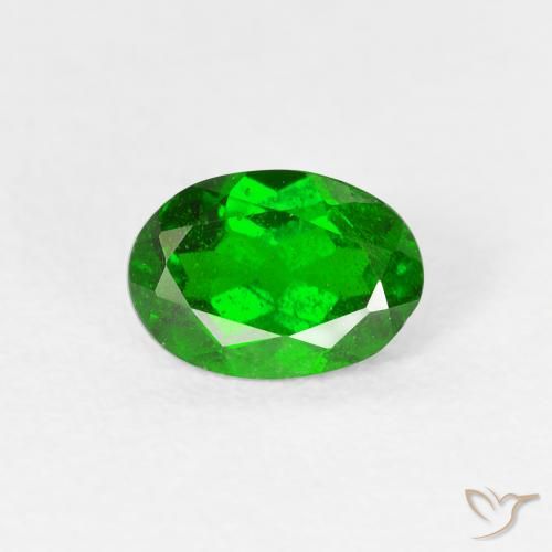 0.97ct 天然 濃いグリーン クロム透輝石, 楕円形, VS-SI