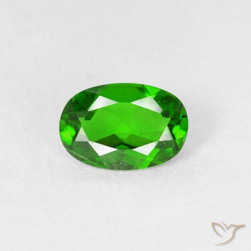 0.49ct 天然 濃いグリーン クロム透輝石, 楕円形, VS