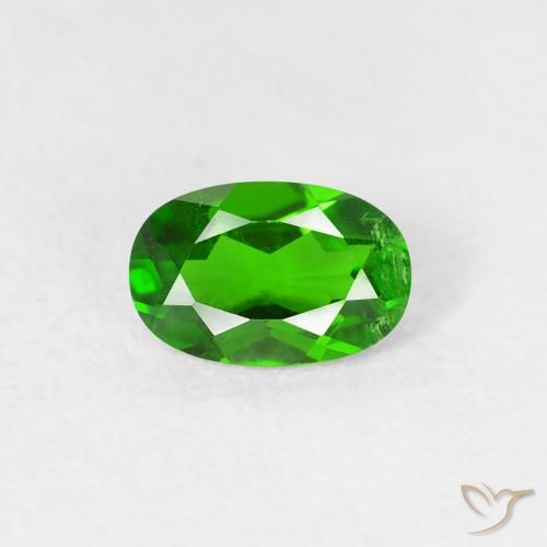 0.50ct 天然 濃いグリーン クロム透輝石, 楕円形, VS
