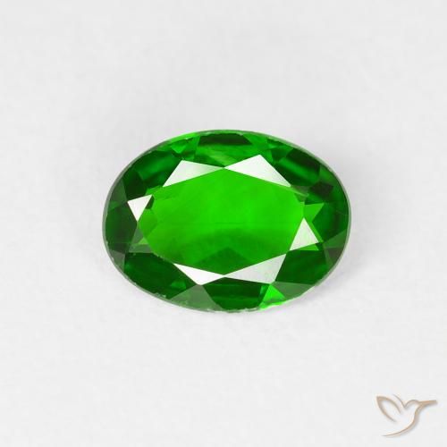 0.70ct 天然 ダークグリーン クロム透輝石, 楕円形, VS